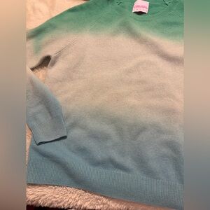 CRUSH. 100% cashmere sweater ombre gradient green/blue size 1 Small